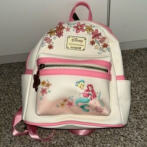 Loungefly Ariel and flounder, Little Mermaid mini backpack